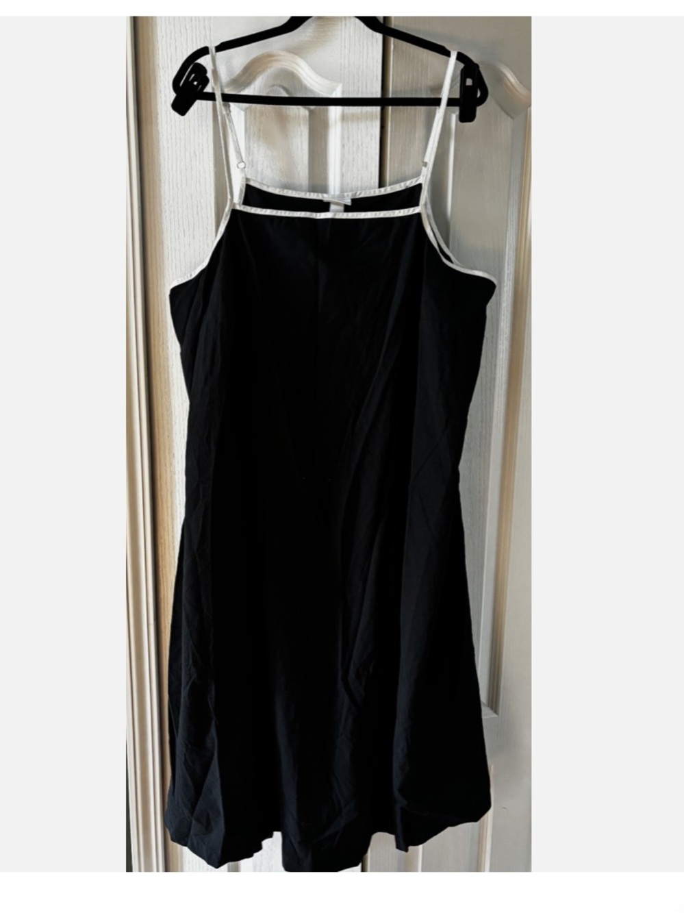 Ava & Viv Black Mini Slip Dress with White Trim